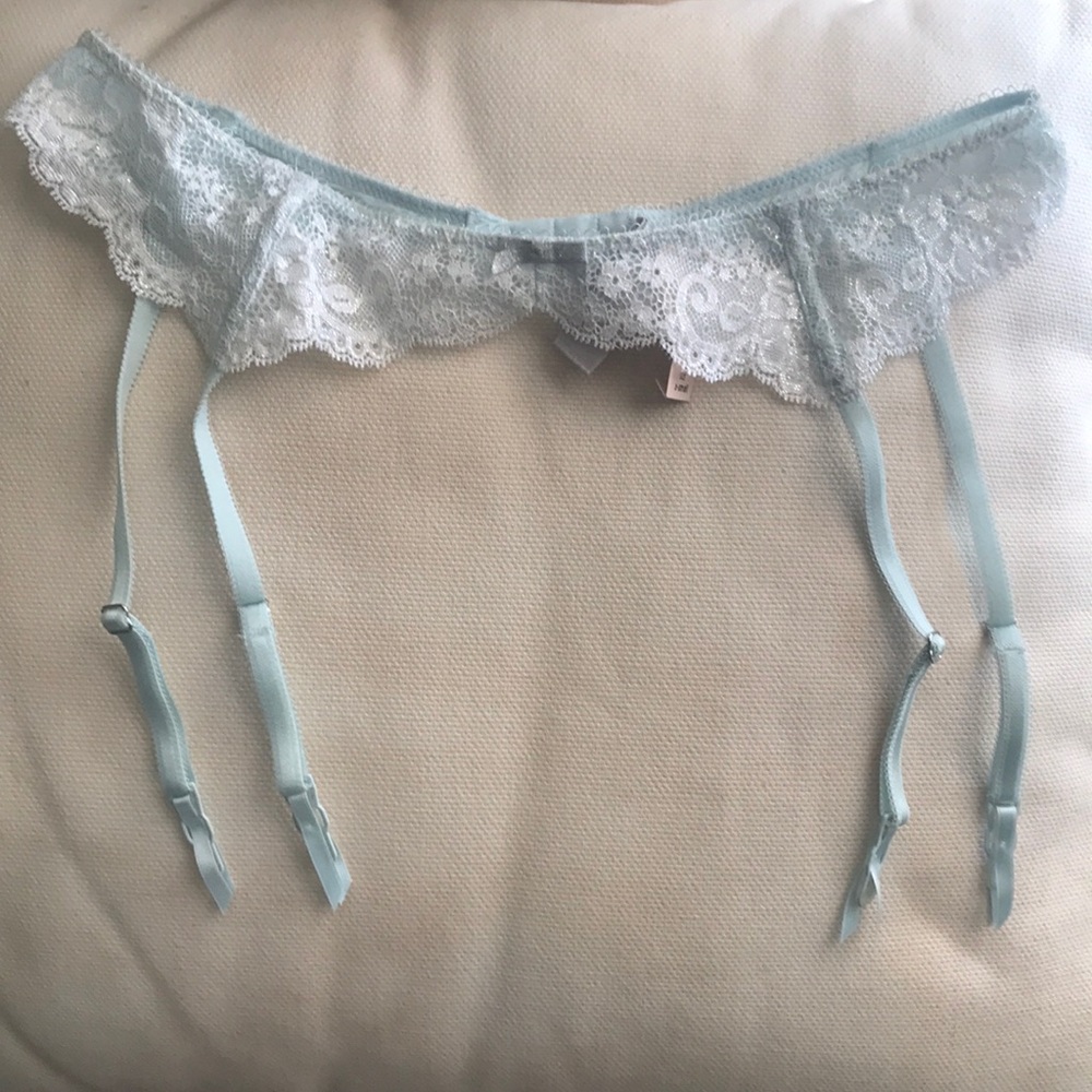 Baby Blue Shimmer Garter Belt